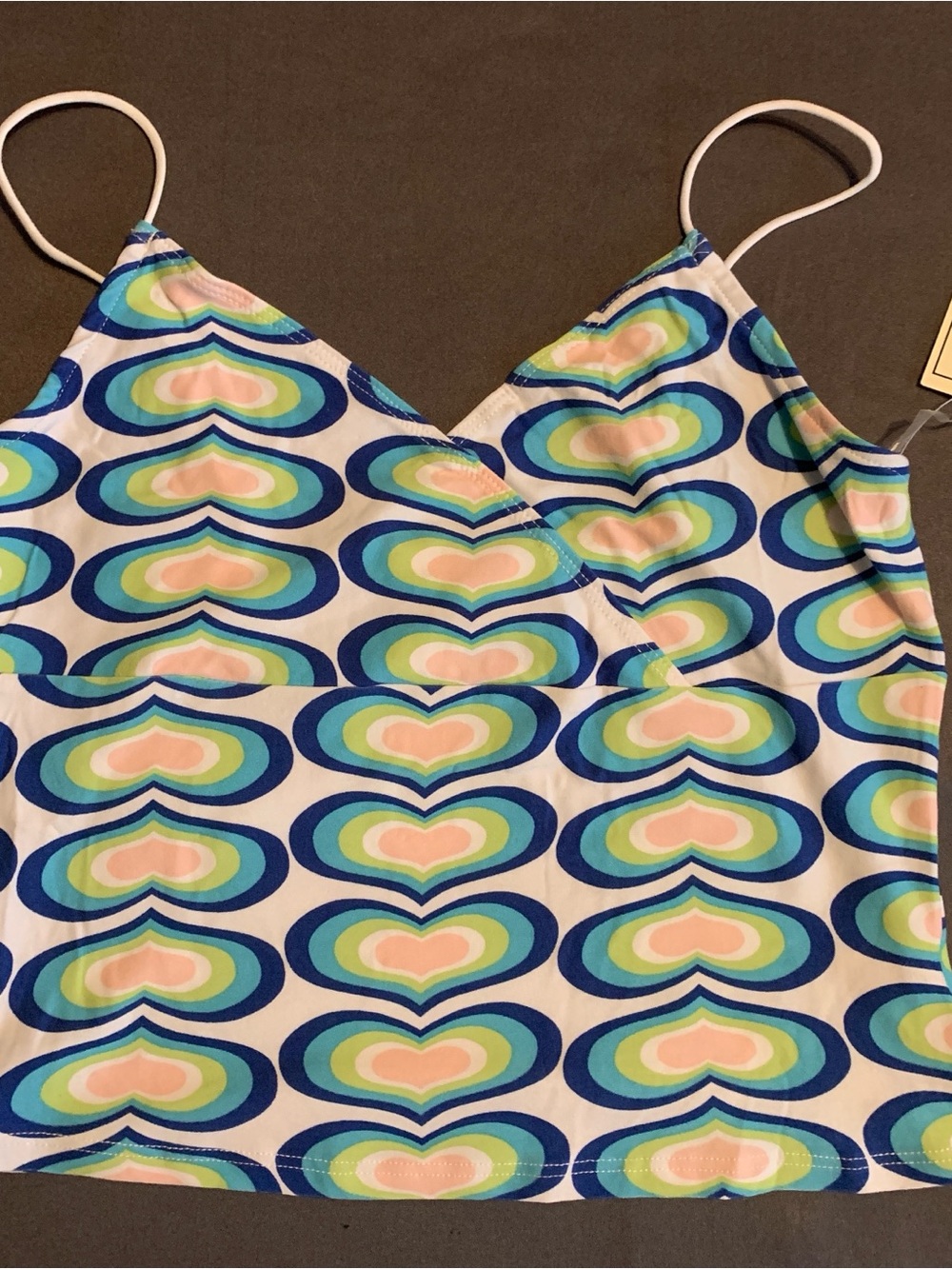 no comment NY-LA Women's Multicolor Heart Print Cami Camisole Straps Sz L